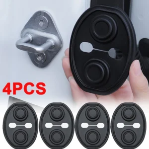 Car Door Lock Shock Absorber Protective Cover Anti Rust Pad Cushion Decor Black